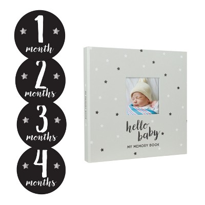 Pearhead Hello Baby, Baby's Memory Book and Belly Sticker Set