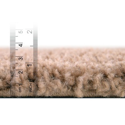 6 Ft Round Light Brown Synthetic Shag Area Rug