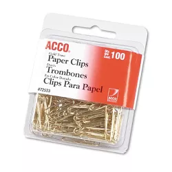 ACCO Jumbo Gold Paper Clips Large Smooth 50/Box Wire 72532 Bulk Lot SALE 