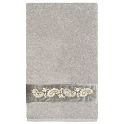 Light Gray Turkish Cotton Embellished Bath Towel Set