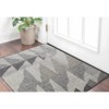 Gray and Ivory Wool Geometric Hand Knotted Area Rug - 2 of 4