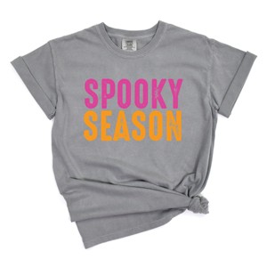 Spooky Season Bright Distressed - Women's Garment Dyed Graphic T-Shirt - 1 of 4