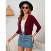 BLUEMING Womens Soft Knit Sweater Cardigan Bracelet Sleeve Open Front Cardigan Above Hip Length Cardigan - 3 of 4