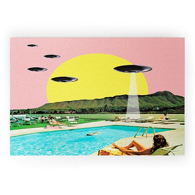 MsGonzalez Invasion on vacation UFO 36" x 24" Welcome Mat - Society6