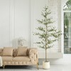DR.Planzen 84" Artificial Olive Tree - 7FT UV Resistant Fake Plant with Black Fruits in 10.5" White Pot for Indoor/Outdoor Floor & House Decor - 4 of 4