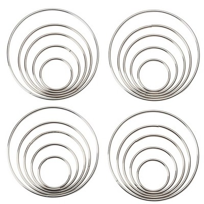 Genie Crafts 20 Piece Set Metal Macrame Hoop Rings for Dream Catchers and DIY Crafts, 5 Sizes
