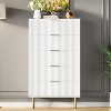 Homhougo 5 Drawer Dresser, Wood Dresser for Bedroom, 47.9" Tall Dressers Chest of Drawers, Modern Tall Dressers with Metal Handle - 3 of 4