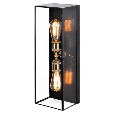 C Cattleya 2-Light Brass Outdoor Wall Lantern with Dark Bronze Finsh