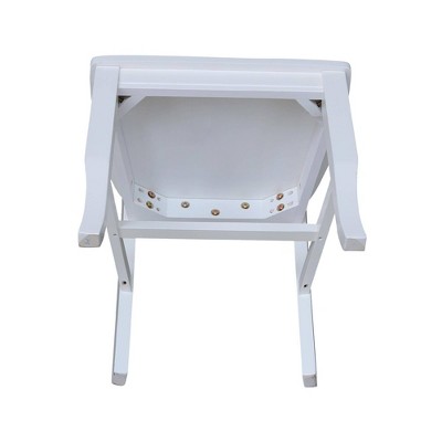 White High Cross Back Wood Side Chair Set