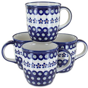 Blue Rose Polish Pottery 1800 Zaklady 4PC Mug Set - 1 of 1