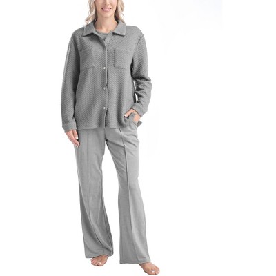 MUK LUKS Women's Quilted Shacket 3 Piece Pajama Set