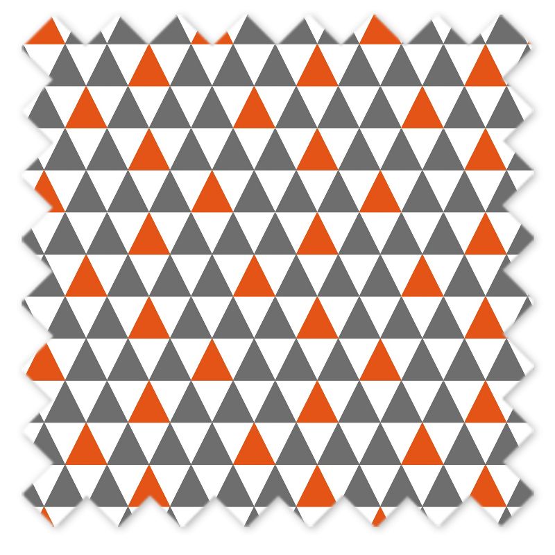 Bacati - Triangles Orange/Gray Cotton Printed Single Window Curtain Panel, 4 of 5