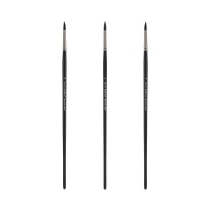 Black Swan Synthetic Red Sable Round Paint Brushes Sets of 2 -  Professional Quality Long Handle Paint Brushes for Oil, Heavy Body Media and Acrylic - - 1 of 4