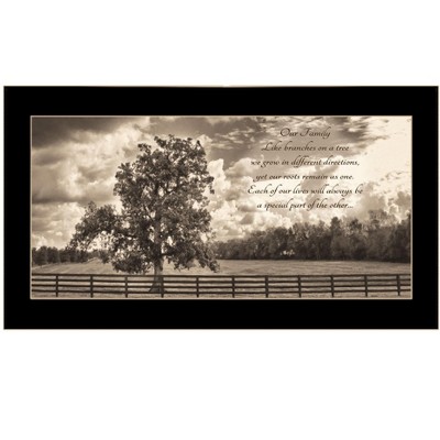HomeRoots Our Family Black Framed Print Wall Art