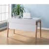 Vynxaria Office Desk, Computer Desk with Hidden Storage Shelve, Drawer and USB/Power Outlet in White and Weathered White - 2 of 4