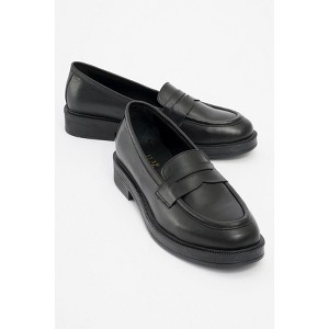 Bree - Black Platform Leather Loafers (Women) black cilt 5.5 - 1 of 4