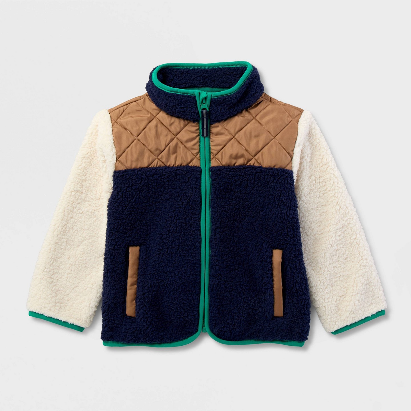 Куртка Cat & Jack Colorblock Fleece Jacket для мальчиков-малышей, цвет: Тёмно-синий — фото 2