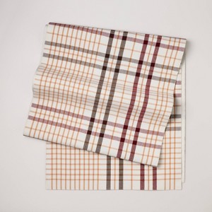 Fall Plaid Oversized Runner Burgundy/Brown - Hearth & Hand™ with Magnolia - 1 of 3