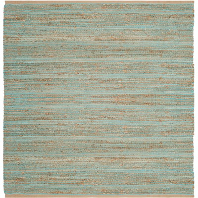 Aqua Charm Hand-Knotted Cotton 6' Square Area Rug