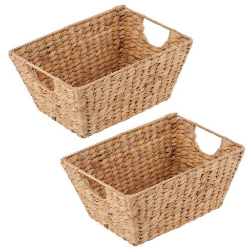 Mdesign Natural Hyacinth Stackable Pantry Bin Basket : Target