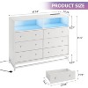 6 Drawer Wood Dresser for Bedroom, with Led Lights and Power Outlets, Sturdy Modern Bedroom Dresser with Handle, Anti-Tilt Devices - 2 of 4