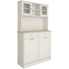 AndMakers White Wood 39.37 in. Pantry Cabinet with Adjustable Shelves - 2 of 4