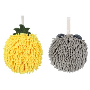 REGALWOVEN 2 Pcs Comfortable Soft Absorbent Chenille Fuzzy Hand Towels - 1 of 4