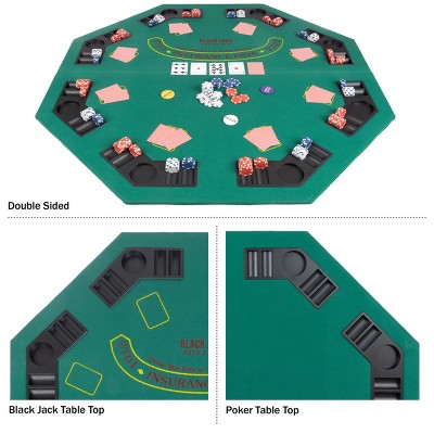 Trademark Poker Deluxe Poker & Blackjack Table Top With Case - Green Felt
