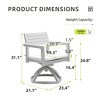 VYNXARIA Outdoor Patio Aluminum Swivel Rocker 2PCS with Outdoor-grade Sunbrella Fabric Cushions, Grayish - 3 of 4