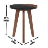 Syemin End Tables Round Accent End Table, Small End Table, Modern Accent Coffee Side Table, Bedroom Nightstand, Brown, 16"*16"*20.75" - 3 of 4