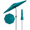 9FT Outdoor Table Patio Umbrella with Button Tilt and Crank Handle for Gardens, Patios, Backyards and Pools - 2 of 4