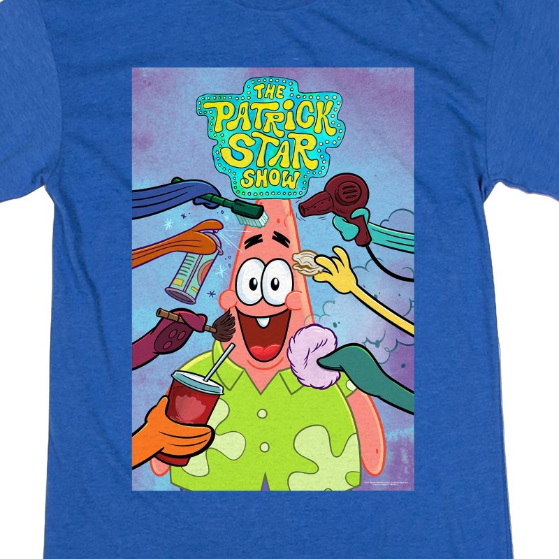 The Patrick Star Show Poster Women's Royal Blue Crew Neck Short Sleeve Graphic Sleep Shirt, 2 of 3