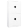 vidaXL Scandi-Style Steel Office Cabinet with 4 Doors, Adjustable Shelves, Lockable, White - Versatile File Storage Solution, 35.4"x15.7"x70.9". - 2 of 4