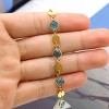 RMZ GOLD NYC 18K GOLD FILLED HIGH POLISH FINSH AQUAMARINE CRYSTAL ANKLE BRACELET - 2 of 4