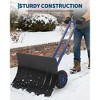 Snow Shovel with 29.13x19.8 in Wide Blade, Heavy Duty Rolling Snow Pusher Shovel with Adjustable Handle and 5-Position Angled Blade for Driveway - 3 of 4