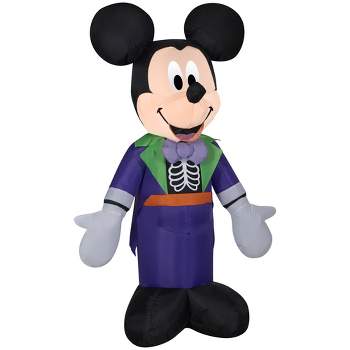 Disney Airblown Inflatable Mickey in Purple Skeleton Costume Disney , 3.5 ft Tall, Multi