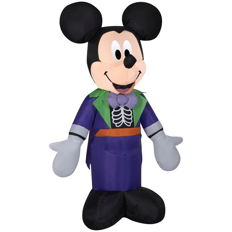 Disney Airblown Inflatable Mickey in Purple Skeleton Costume Disney , 3.5 ft Tall, Multi, 1 of 3