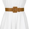Allegra K Women's Plus Size Pure Adjustable Rectangle Buckle Wide Waist Belt for Dress 1 Pc - 4 of 4