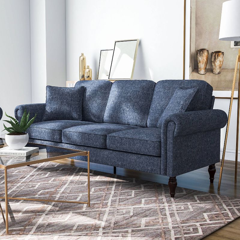 Evok Contemporary Chenille Upholstered Sofa - miBasics, 3 of 12