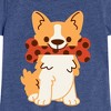 Girls' - Instant Message - Corgi with Bone Fitted Short Sleeve Graphic T-Shirt - 2 of 4