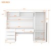 2 Door Wooden Storage Desk Wardrobe for Bedroom with Shelves and Drawers - 3 of 4