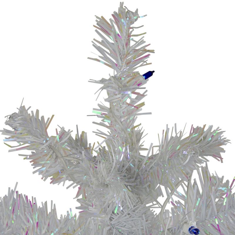 Northlight 3' Pre-Lit White Medium Pine Artificial Christmas Tree - Blue Lights, 4 of 9