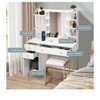Makeup Vanity Table with Mirror Chair and Charging Station 3 Lighting Modes Drawers and Shelves for Bedroom - 3 of 4