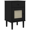 vidaXL Bedside Cabinet SENJA Rattan Look Black 15.7 in.x13.8 in.x25.6 in. Solid Wood Pine - 2 of 4