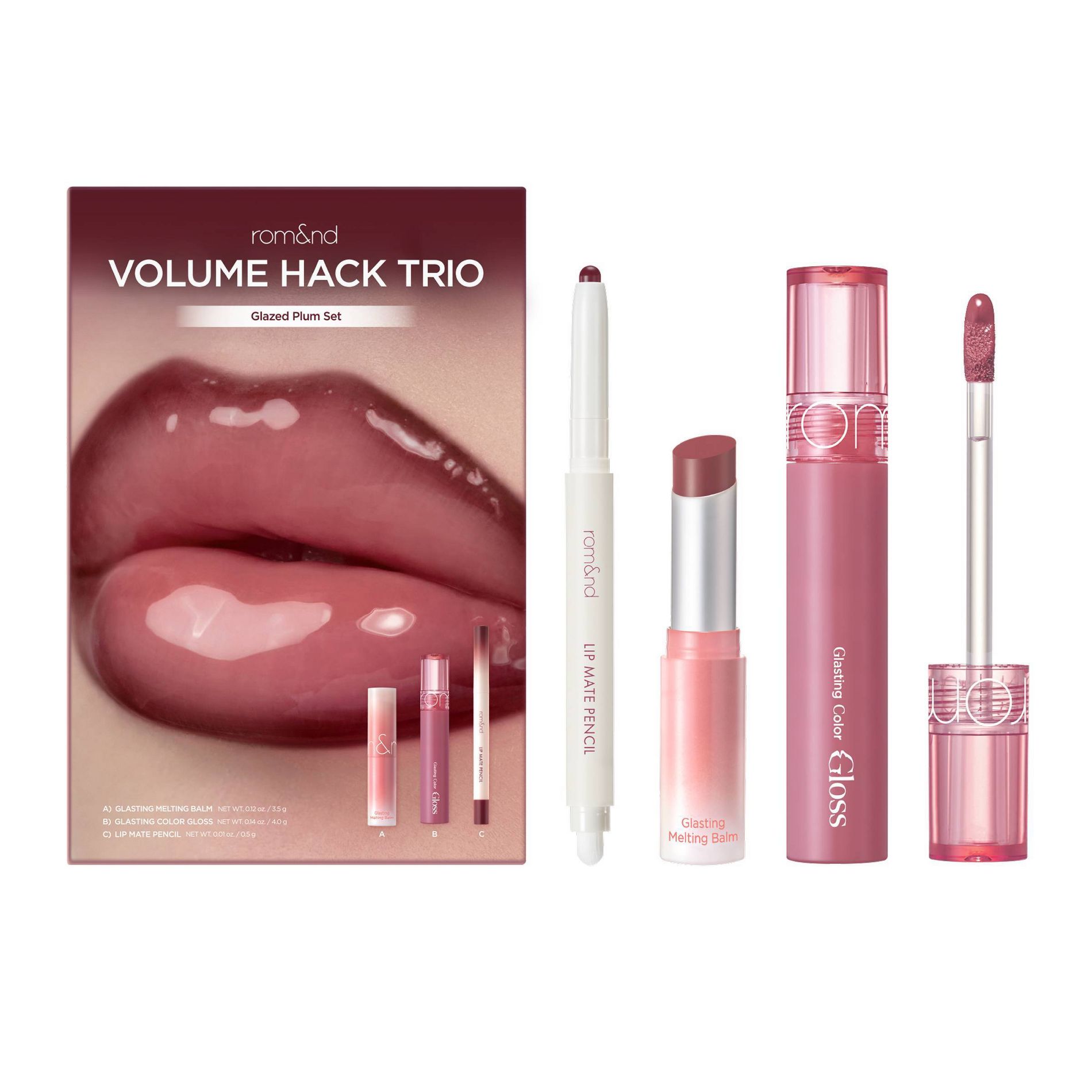 Rom&nd Volume Hack Trio Lip Plumping Set - 3pc - Beauty Studio