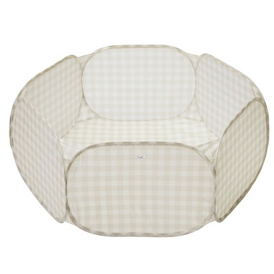 3 Sprouts Recycled Fabric Ball Pit - Gingham Beige