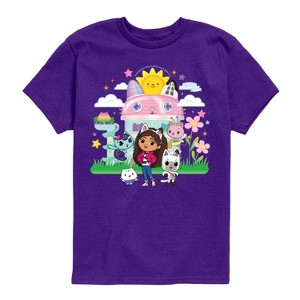 Boys' - Gabby's Dollhouse - Gd Character Group Oversized Short Sleeve Graphic T-Shirt - 1 of 3