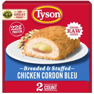Tyson Stuffed Chicken Entrée Cordon Bleu Boneless - Frozen - 10oz - 1 of 4