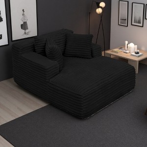 61" Corduroy Plush Deep Seat Sofa Bed with Cloud-Like Comfort - 1 of 4