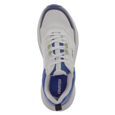 Starter Mens Bolt Synthetic Leather Casual Lace Up Sneaker Shoe, White/Navy/Blue, Size 11 — фото 2